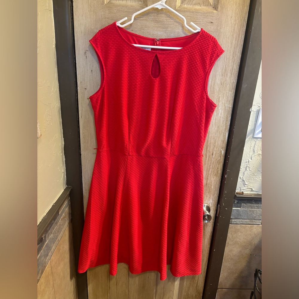 London Style Red Sleeveless A-Line Mini Dress